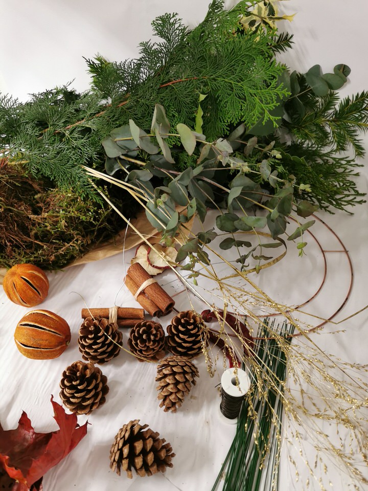 Festive Door Wreath DIY Kit is included in your virtual ticket